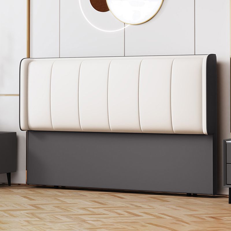 Trendy Panel Headboard in Natural Wood with No Distressing, Rectangle Shape for Twin XL/Full/Queen Bed, Featuring Sponge Upholstery Fill and Standard Height