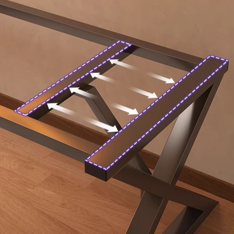 Minimalist Ergonomic Desk with Distortion-resistant Sled Base, Independent Structure, Wire Management, and Engineered Wood Top