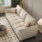 Modish Solid Color Stain Resistant Standard Sofa with Arm, 3-seater, and 2 Pillows