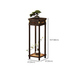 Auburn 2 Tiers Rectangle/Square Plant Stand Side Table with Natural Wood Top, 1 Piece Set, 2 Shelves, and Legs