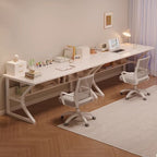 Rectangular Steel Table with Scratch Resistant Surface, Shelves, and Toboggan Base, Includes Cable Management