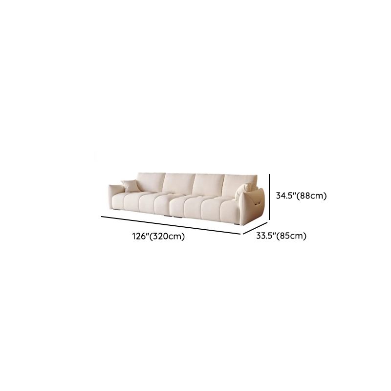 Modish Solid Color Scratch-durable Standard Sofa in White with Seats 5/Seats 4/Seats 3 and 2 Pillows