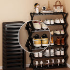 Art Deco Bambusa Rectangle Shoe Rack with 6/4/5 Shelves, Capacity for 1-30 Pairs, Drawing Room