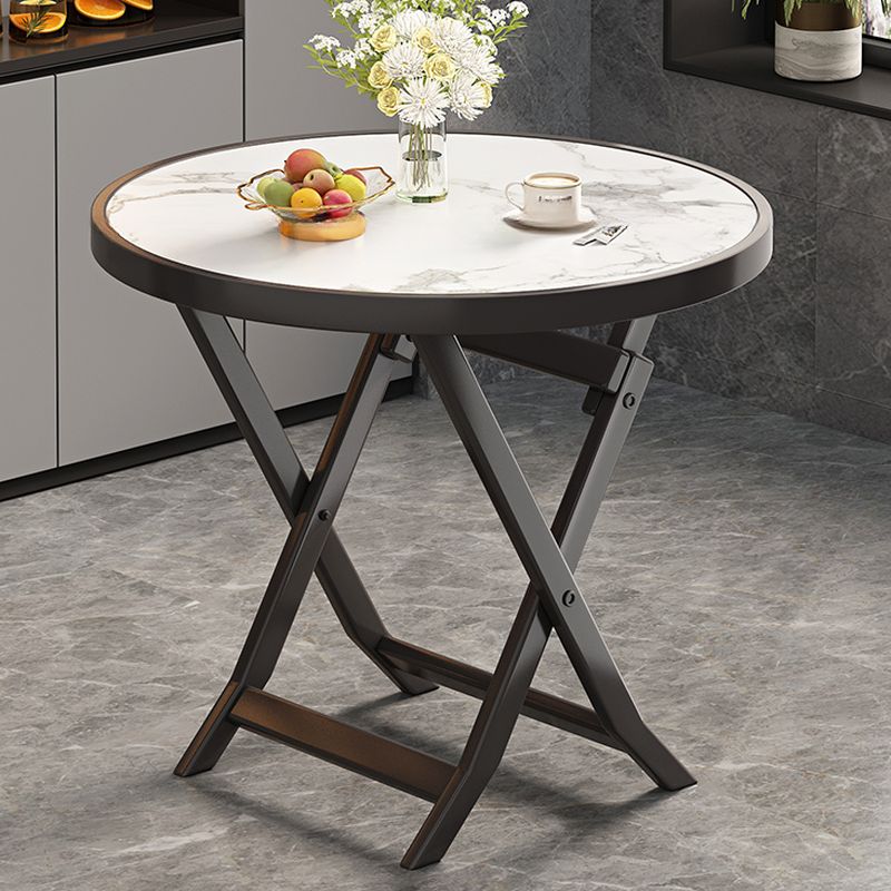 Laminate Dining Table with Crossed Legs, No Extra Durability, Foldable Square Top for 2-seater/4-seater