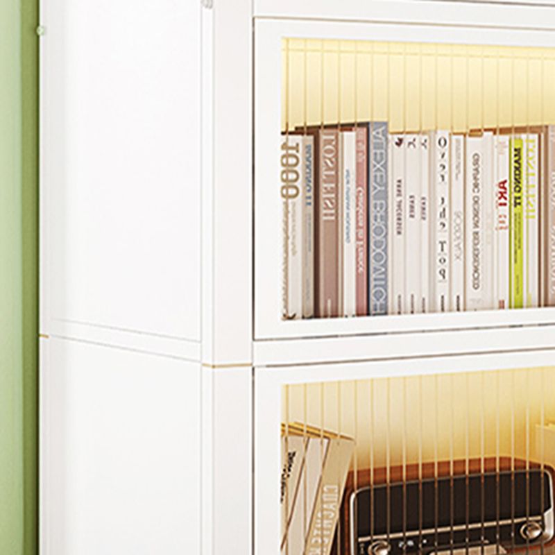 Metal Organizer Shelf with 4/5/3 Shelves, Vertical/Lateral Filing Orientation, Lucite Door, Closed Back