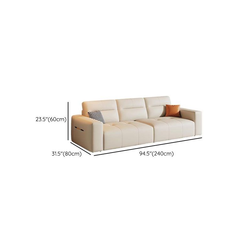 Fade-proofed Standard/Single Sofa in Off-White for Drawing Room with Armrest and 3/1 Pillow