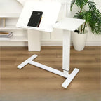 Trendy Manufactured Wood Laptop Cart with Pop Up Lifting Casters and Tilt