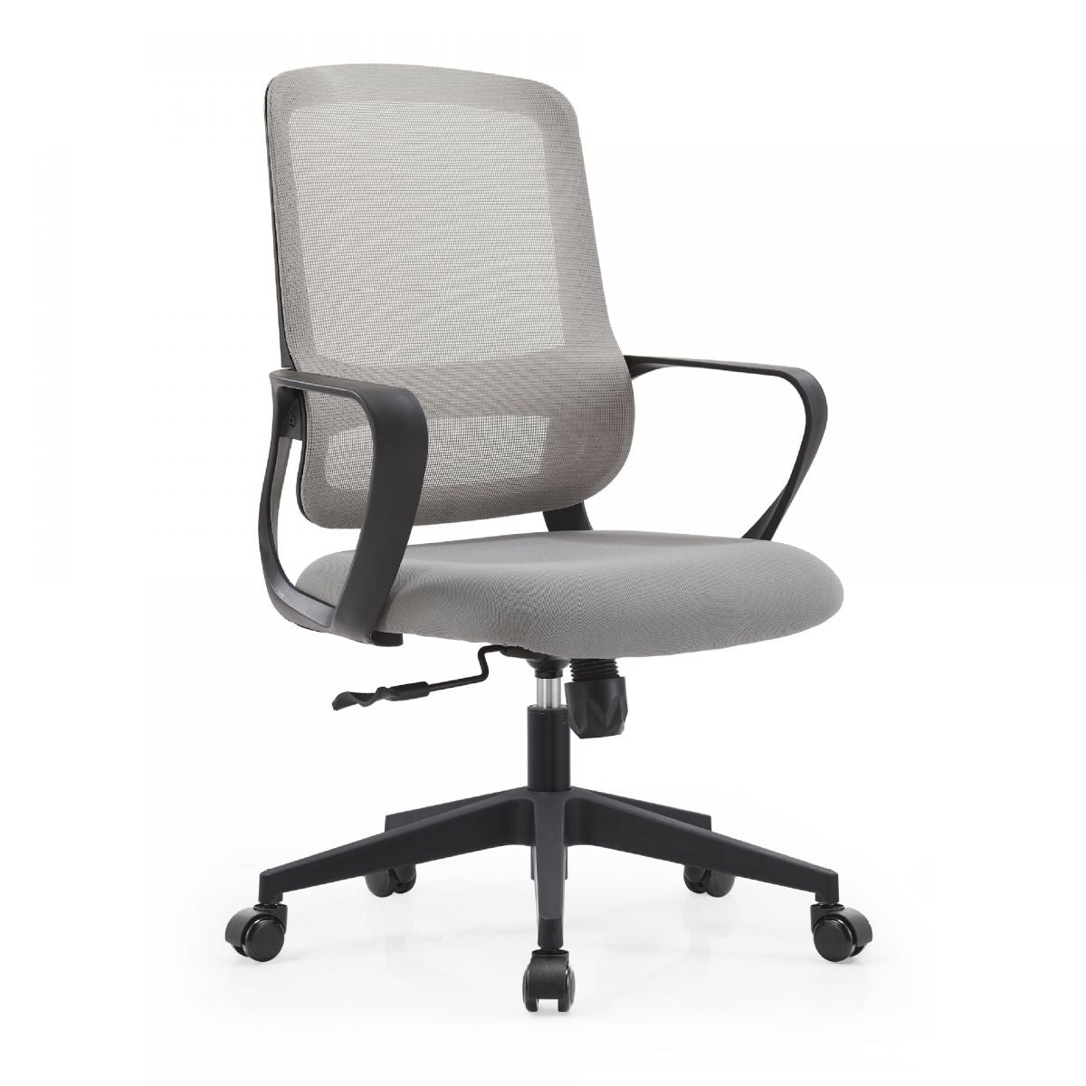 Upholstered Office Chairs in Dove Grey with Armrest, Portable Wheels, Ergonomic Design, Lumbar Support, and Tilt Available
