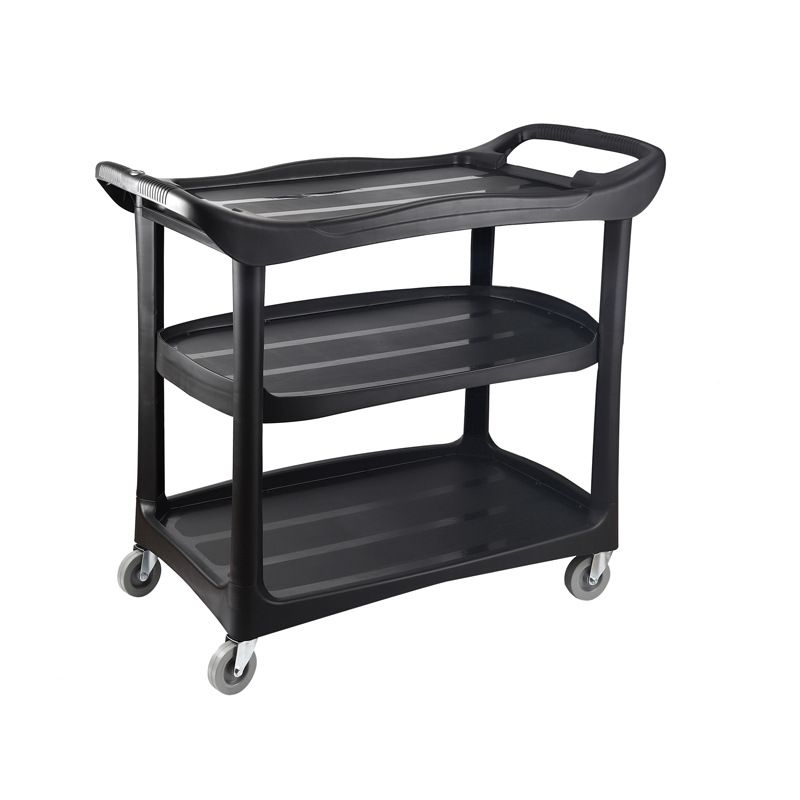 Synthetic Material Detached Accessory Cart with 3 Tiers, 4 Casters & Handle Culinary Space