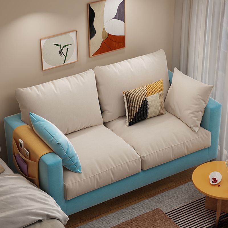 Scratch-immune Loveseat with Arm, Seating for 2, Receptacle Storage, Slipcover, and 2 Pillows