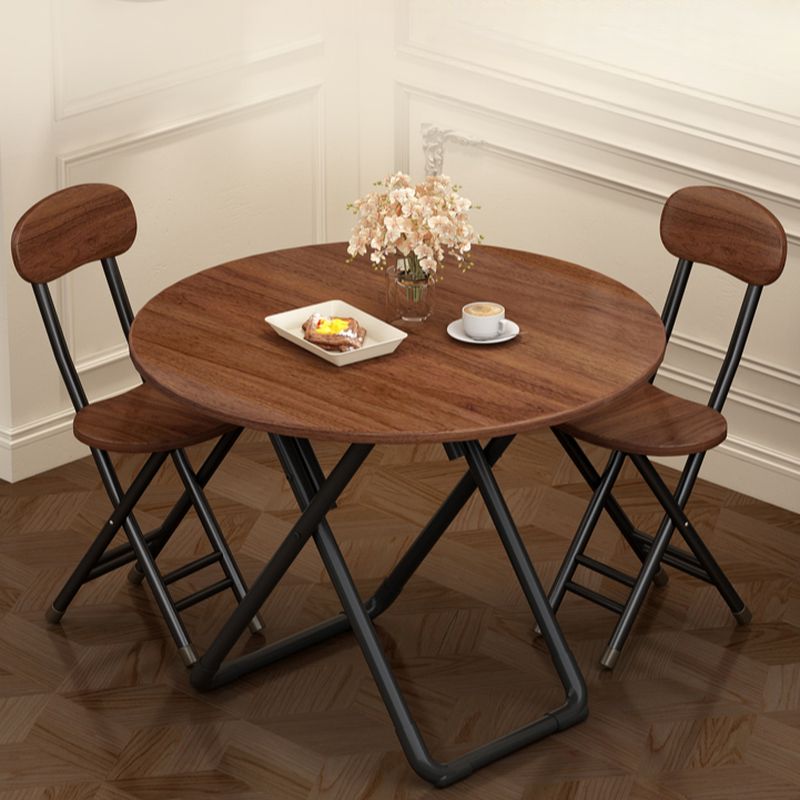 Laminate Dining Table with Crossed Legs, Foldable Square Design for 2-Seater, Anti-Fouling