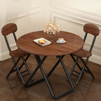 Laminate Dining Table with Crossed Legs, Foldable Square Design for 2-Seater, Anti-Fouling