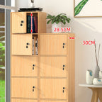 Elegant Locking Wood Filing Cabinet with Shelves & Smooth Casters