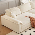 Contemporary Modern Solid Color Scratch-durable Sofa in Midnight Black/Gray/Mocha Flannel, Seats 4/5 with 2 Pillows