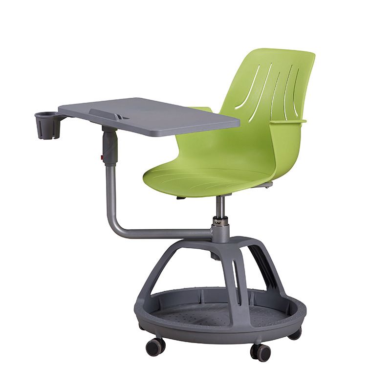 Simple Light Green Synthetic Ergonomic Office Chairs with Armrest and Portable Wheels