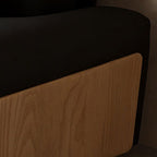 Futon Day Bed with Tufted Back in Midnight Black and Receptacle Storage