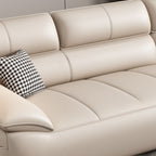 Contemporary Modern Solid Color Water Resistant Standard Sofa in Ink/Light Gray/Off-White, 4-Seater with 3 Pillows