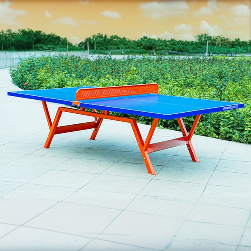Versatile Ping Pong Table with Synthetic Laminate Top in Ink/Dark Blue/Emerald Green, Includes Paddle for Indoor and Outdoor Use