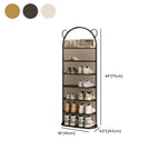 Art Deco Glam Steel Oval Shoe Rack with 8/7/6 Shelves for 11-20/1-10 Pairs in Drawing Room