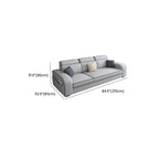 Modish Solid Color Tear Resistant Standard Sofa in Light Gray with Seats 5/Seats 4/Seats 3, Receptacle Storage, and 2 Pillows