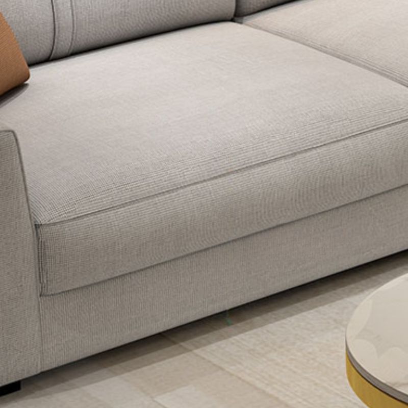 Beige Loose Back Standard/Single Sofa with Arm and 4/3 Pillows
