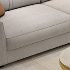 Beige Loose Back Standard/Single Sofa with Arm and 4/3 Pillows
