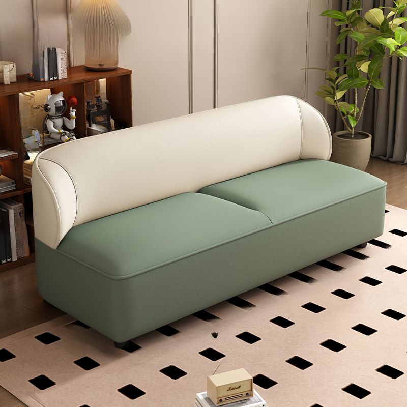 Contemporary Modern Solid Color Scratch-durable Loveseat in PU Leather, 2-Seater with 1 Pillow