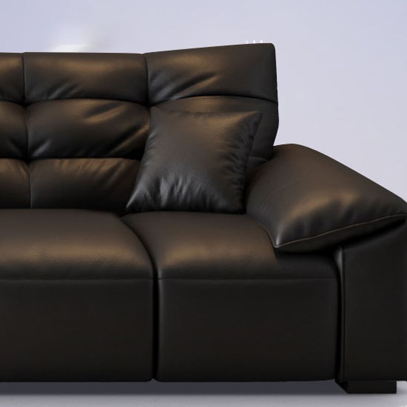 Modish Solid Color Stain Resistant Standard Sofa/Loveseat/Single Sofa in Black with Arm, 4-seater/6-Seater/5 Person