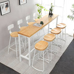 Modern Style Rectangle Wood Bar Table 1/5/9 Pieces Bar Table Set for Kitchen