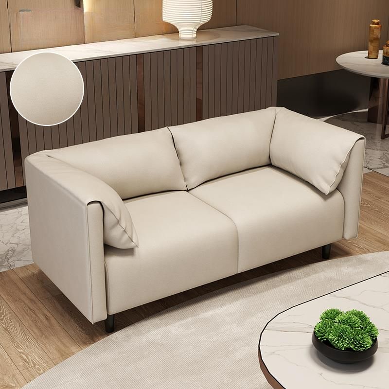 Modish Solid Color Scratch-durable/Water Resistant Loveseat in Gray/Emerald Green/Off-White, 2-seater