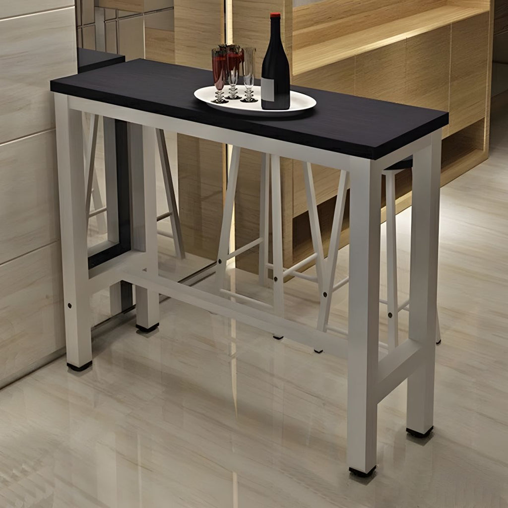 Sleek Modern Armless Bar Stool Set with Footrest - Stylish Seating for Your Home Bar