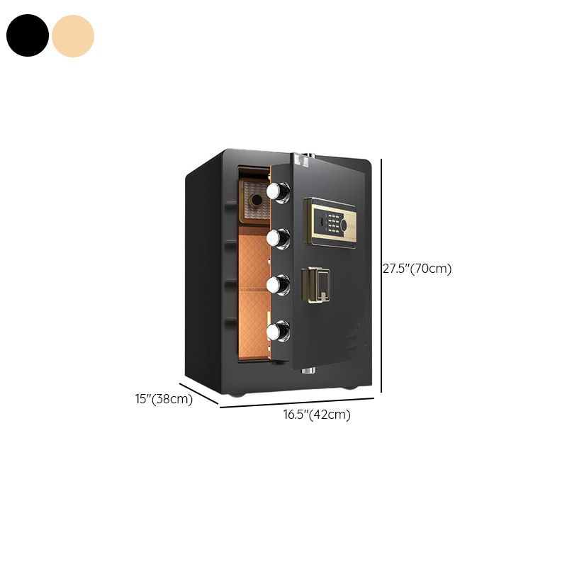 Steel Security Safe with Battery, Pry Resistant, Lockable, Keys, Interior, and Shelves
