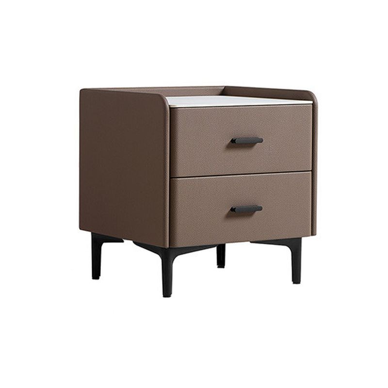 Modish Nightstand With Drawer Organization and Elegant Stone Countertop