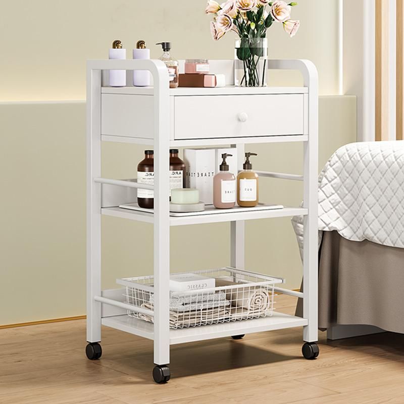 Side Protection Metal Bracket Utility Carts with Storage Space and Casters