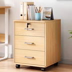 Horizontal Filing Cabinet/Vertical Filing Cabinet in Timber with Soft Close, Key Lock and Roller Wheels in a Casual Style, 2 Shelves/1 Shelf Included/Not Included
