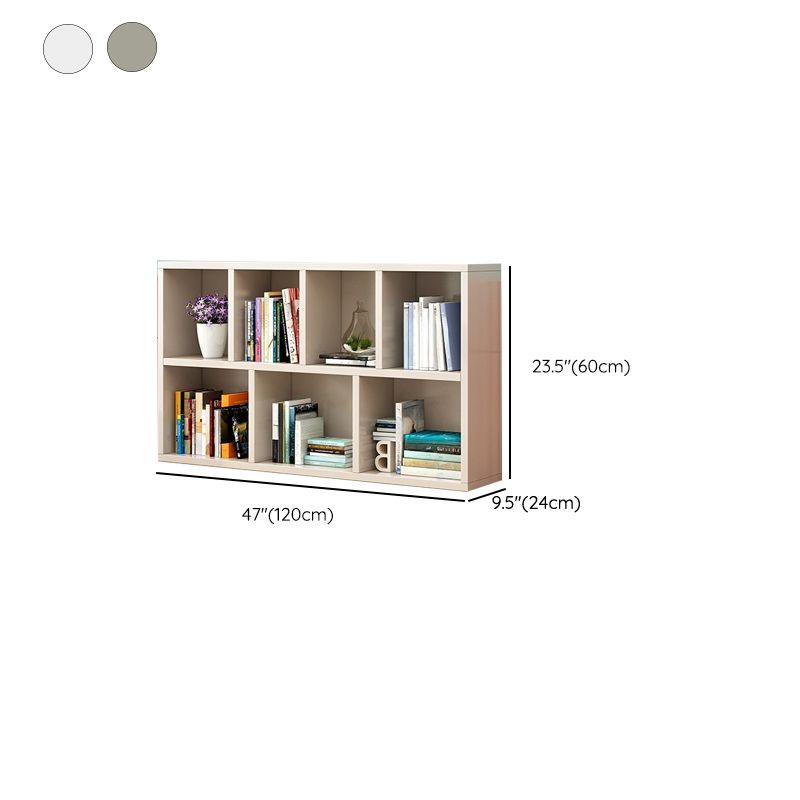 Modern Horizontal/Vertical Cubes Storage in Wood with Closed Back and 3-Shelf/4 Shelves