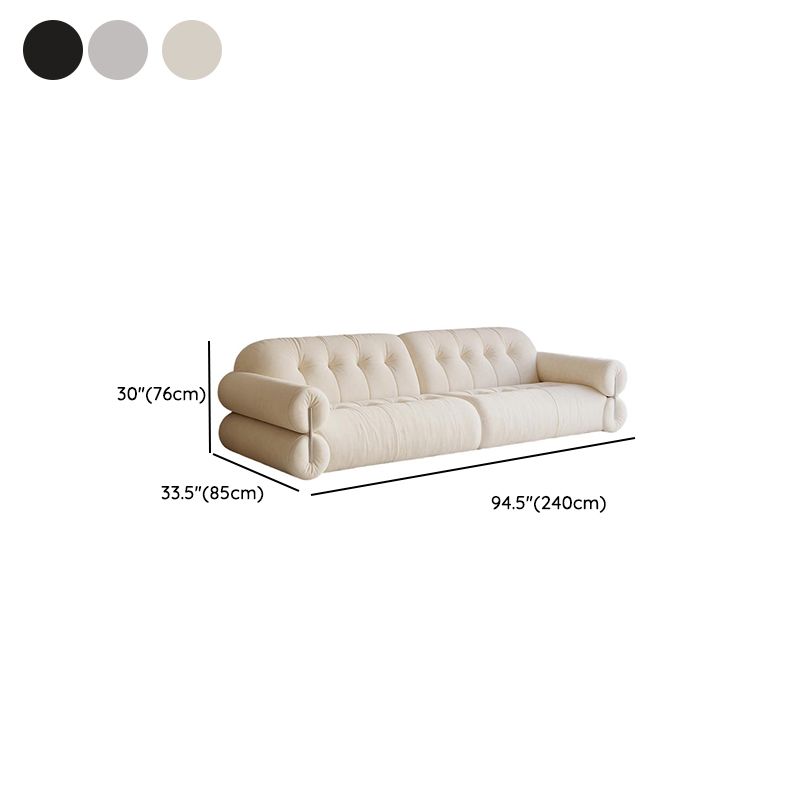 Modish Solid Color Stain Resistant Standard Sofa/Loveseat in Black/Light Gray/Light Brown with 3-seater/4-seater/5 Person Capacity