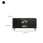 Art Deco Sideboard with 3 Drawers, Standard/Narrow Lumber Countertop, Sliding Doors, and Flexible Shelf