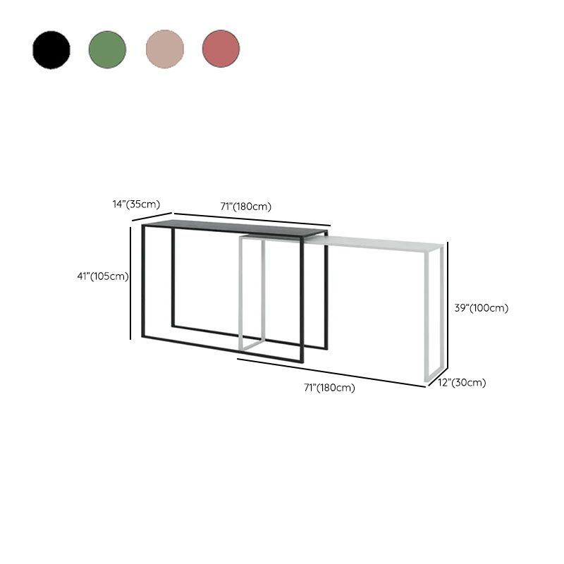 Alloy Sled Base Pub Table in Ink/Peony/Lime Green with Pull Out Feature