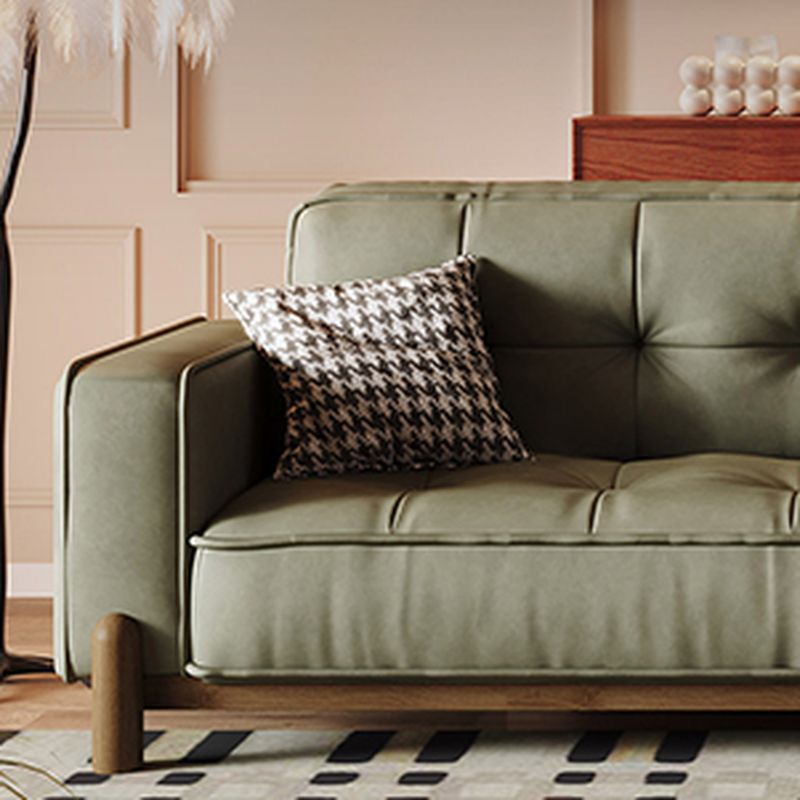 Modern Solid Color Scratch-defiant Standard Sofa in Light Green, Seats 2 with 3 Pillows/2 Pillows