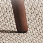 Casual Drawing Room Armless Chair with Ventilated Back, Padded Upholstery, Natural Wood Legs, and Foot Pads