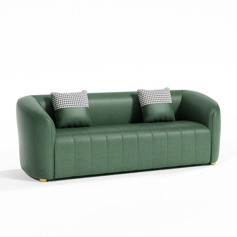 Contemporary Modern Solid Color Water Resistant Standard Sofa in Blush/Navy Blue/Amber Color for 3 with 2 Pillows