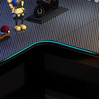 Minimalist L-Shape Gaming Computer Desk with Trestle Base, Independent Structure, Wire Management, and Manufactured Wood Top