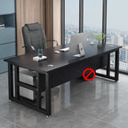 Cocoa/Wood Color/Chalk Rectangular Steel Table with Scratch Resistant Toboggan Base and Cable Management, Includes Front Splash