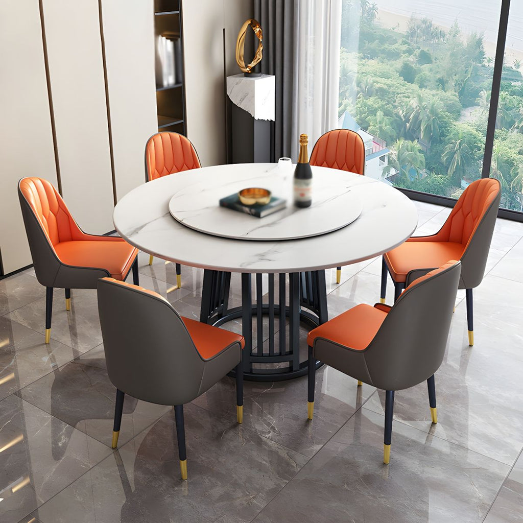 Modern 1/2/7 Pieces Dining Set Round Sintered Stone Dining Table for Dining Room