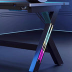 Minimalist Gaming Computer Desk with Distortion-resistant Trestle Base and Independent Structure, Featuring Wire Management and Engineered Wood Top