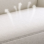 Contemporary Modern Solid Color Scratch-durable Standard Sofa/Loveseat/Single Sofa in White, 2-seater/Seats 3/Seats 4 with 2 Pillows/1 Pillow