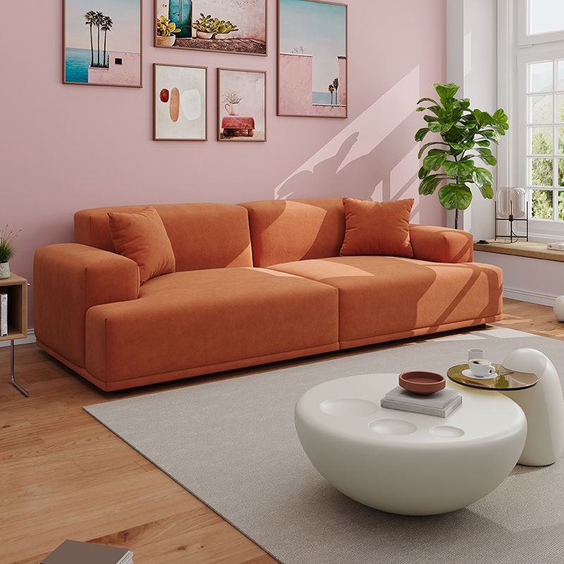 Modish Solid Color Stain Resistant Standard Sofa in Light Gray/Rose/Amber Color, 3-seater/4-seater/5 Person with 2 Pillows