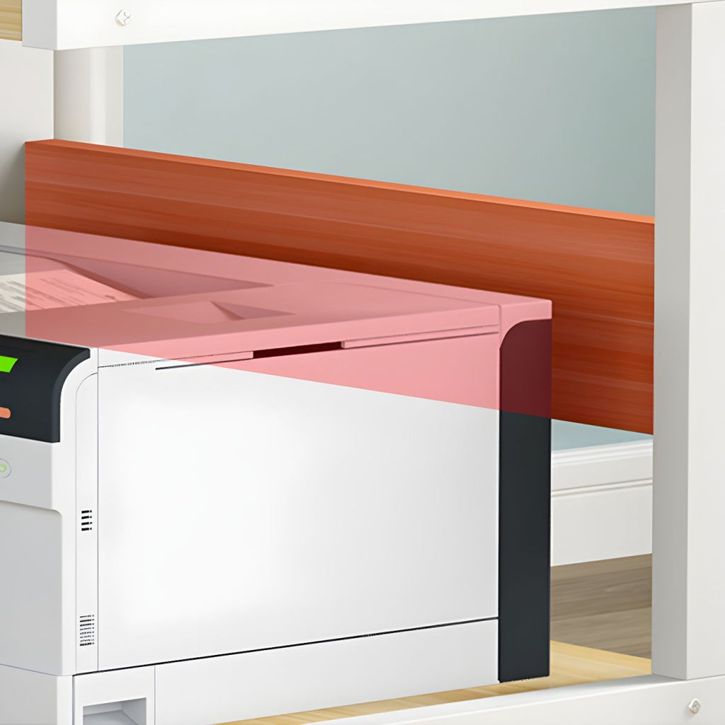 Ultra-Functional Compact Printer Stand with Locking Casters, Wood Material, Limited Warranty