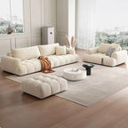 Off-White Standard Sofa with Armrest for Drawing Room